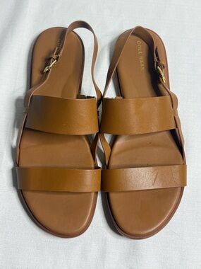 Cole Haan Womens Flynn Flat Sandal Pecan (Brown) Size 10B US Slingback